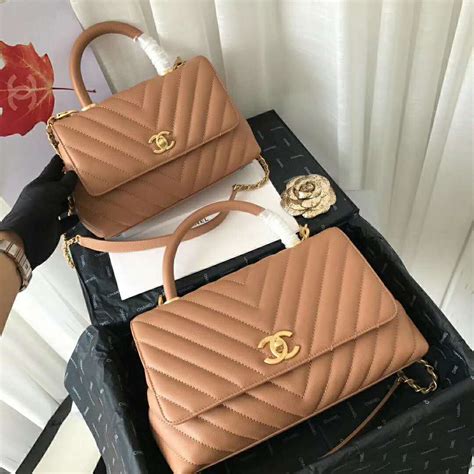 chanel flap bag with handle beige